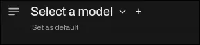 Selecting a model Open Web UI model selector dropdown in the top left